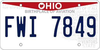OH license plate FWI7849