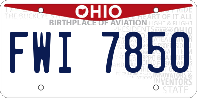 OH license plate FWI7850