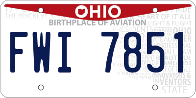 OH license plate FWI7851