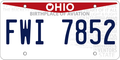 OH license plate FWI7852