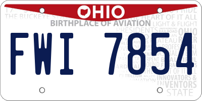 OH license plate FWI7854