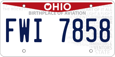 OH license plate FWI7858
