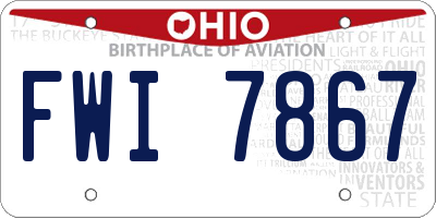 OH license plate FWI7867