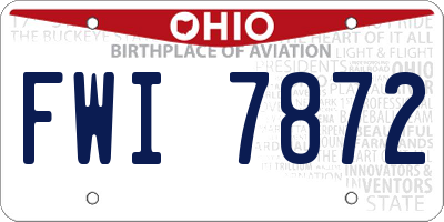 OH license plate FWI7872