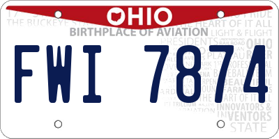 OH license plate FWI7874