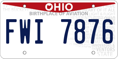 OH license plate FWI7876