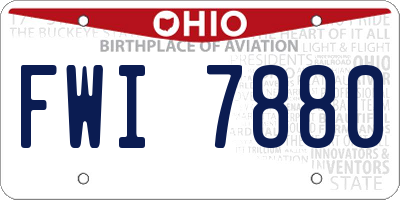 OH license plate FWI7880
