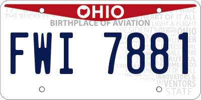 OH license plate FWI7881