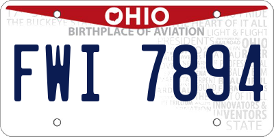 OH license plate FWI7894