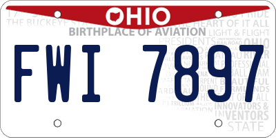 OH license plate FWI7897