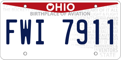 OH license plate FWI7911