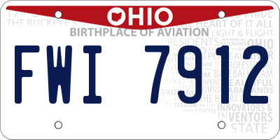 OH license plate FWI7912