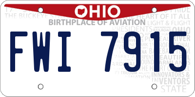 OH license plate FWI7915