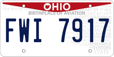OH license plate FWI7917