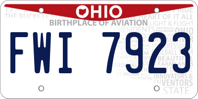 OH license plate FWI7923