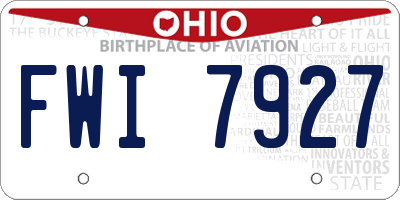 OH license plate FWI7927