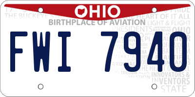 OH license plate FWI7940