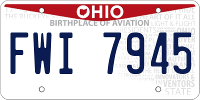 OH license plate FWI7945