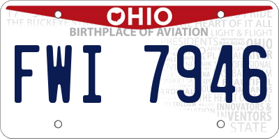 OH license plate FWI7946
