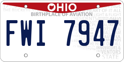 OH license plate FWI7947