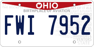 OH license plate FWI7952