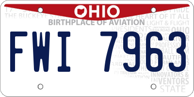 OH license plate FWI7963