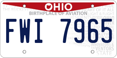 OH license plate FWI7965