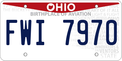 OH license plate FWI7970