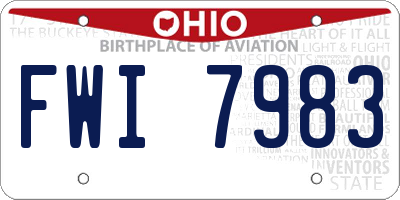 OH license plate FWI7983