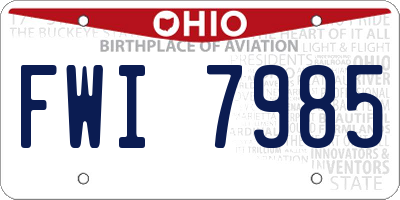 OH license plate FWI7985