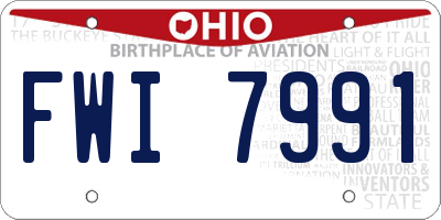OH license plate FWI7991