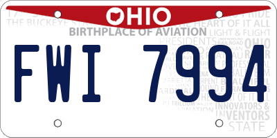 OH license plate FWI7994