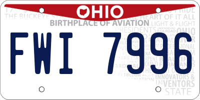 OH license plate FWI7996