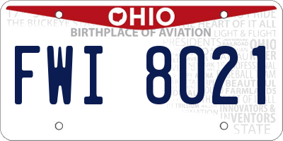 OH license plate FWI8021