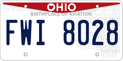OH license plate FWI8028