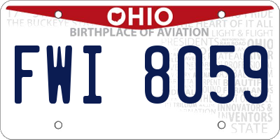 OH license plate FWI8059