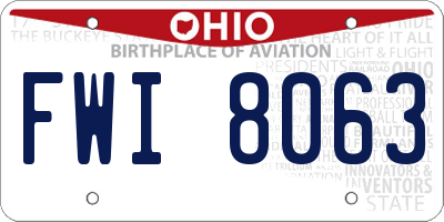 OH license plate FWI8063