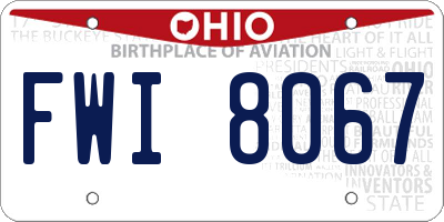 OH license plate FWI8067
