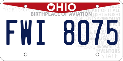 OH license plate FWI8075