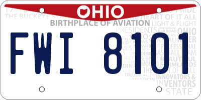 OH license plate FWI8101