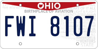 OH license plate FWI8107