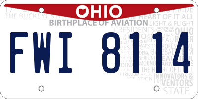 OH license plate FWI8114