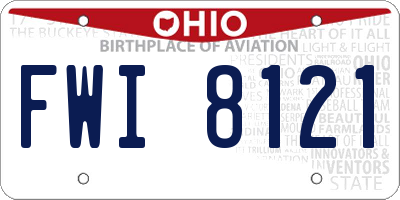 OH license plate FWI8121
