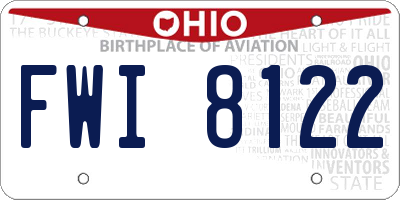 OH license plate FWI8122