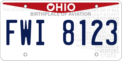 OH license plate FWI8123