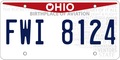 OH license plate FWI8124