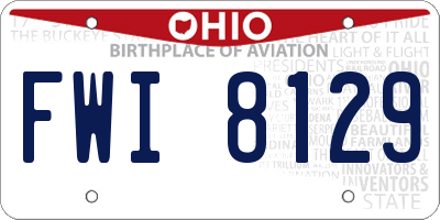 OH license plate FWI8129
