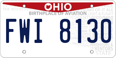OH license plate FWI8130