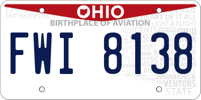 OH license plate FWI8138