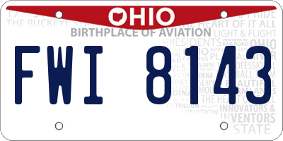 OH license plate FWI8143